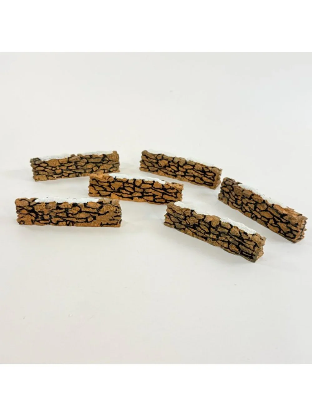 Dept 56 Stone Wall Set 52629 Vintage Village Accessory Set of 6 Red Gray Brown